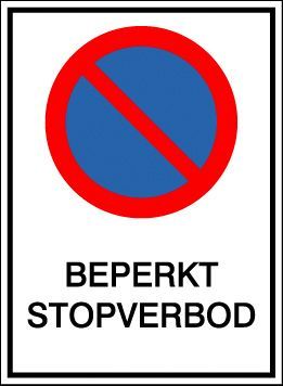 A4 Sign - Beperkt stopverbod