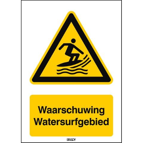 ISO Veiligheidspictogram - Waarschuwing – Watersurfgebied