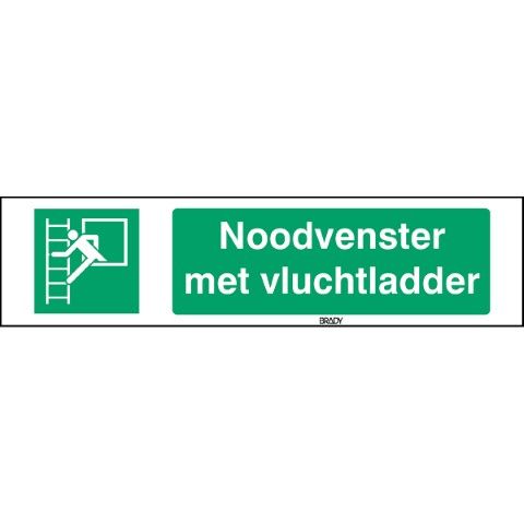 ISO Veiligheidspictogram - Noodvenster met vluchtladder - Noodvenster met vluchtladder