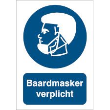 Gebodspictogram - Baardmasker Verplicht M/Pic1200/NL354/tm-148X210