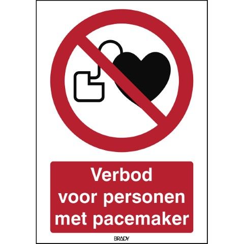 ISO 7010 Pictogrammen - Verbod voor personen met pacemaker