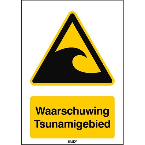 ISO Veiligheidspictogram - Waarschuwing – Tsunamigebied