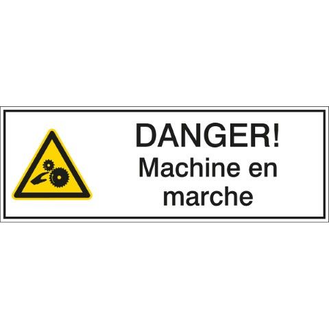 Waarschuwingspictogram - DANGER! Machine en marche