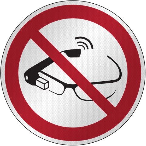 ISO-veiligheidspictogram – Gebruik van slimme brillen verboden