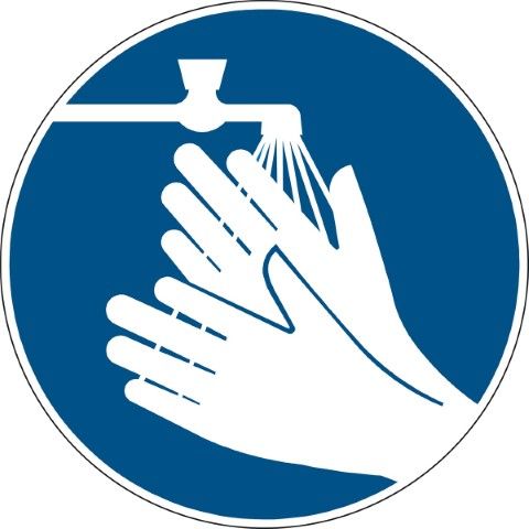 Gebodspictogram - Handen wassen verplicht