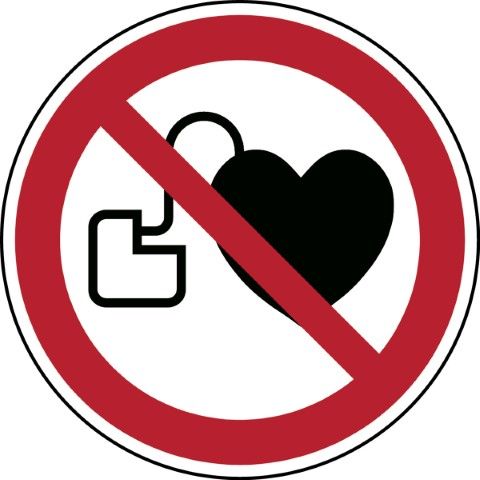 ISO Veiligheidspictogram - Verbod voor personen met pacemaker
