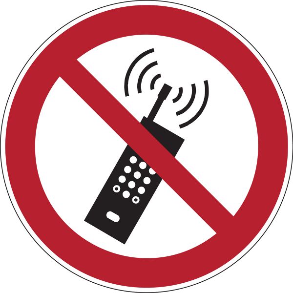 Verbodspictogram - Draagbare telefoons verboden