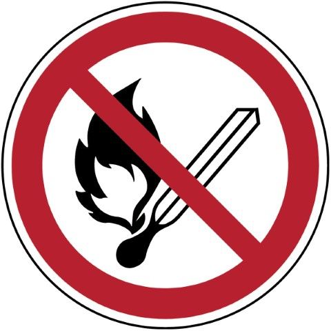 ISO Veiligheidspictogram - Vuur, open vlam en roken verboden