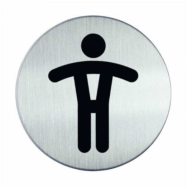 PICTOGRAM RVS DIA 83MM HEREN WC