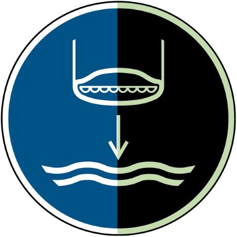 Reddingsboot te water laten – ISO 7010