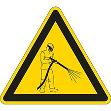 Waarschuwingspictogram - Hoge drukspuit