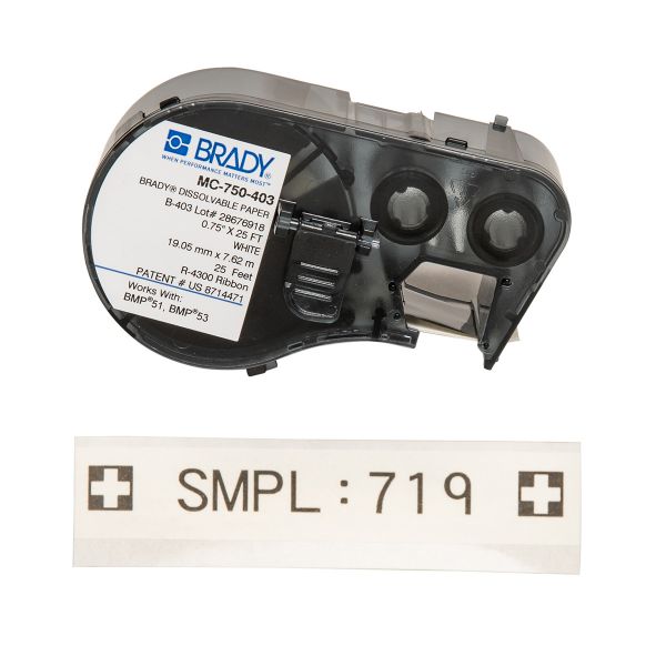 Oplosbare papieren tape voor de BMP41/BMP51/BMP53 Labelprinter