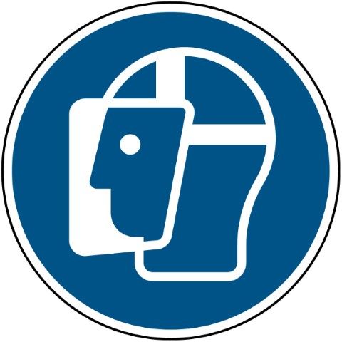 ISO Veiligheidspictogram - Gelaatsbescherming verplicht