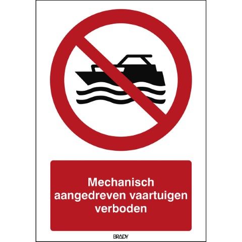ISO Veiligheidspictogram - Mechanisch aangedreven vaartuigen verboden