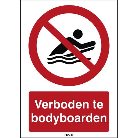 ISO Veiligheidspictogram - Verboden te bodyboarden