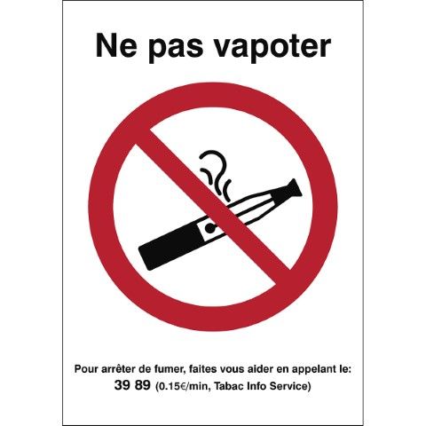 Verbodspictogram – Roken van e-sigaretten verboden - Ne pas vapoter. Pour arrêter de fumer, faites vous aider en appelant le 39 89…