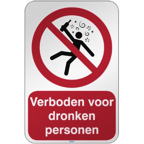 ISO-veiligheidspictogram – Verboden voor dronken personen
