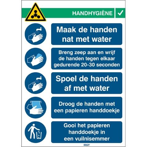 Instructies voor handen wassen