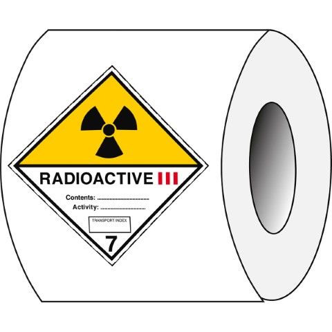 Vervoerspictogram - Radioactief 7C III - RADIOACTIVE III Content: Activity:  TRANSPORT INDEX  7
