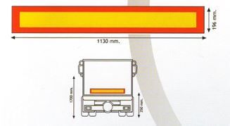 REFL PANEEL AANHANGWAGEN 1130X196 MM ALU - 1ST