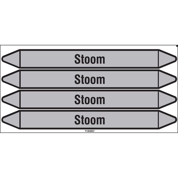 Individuele leidingmerkers op kaart met geperforeerde pijlen, zonder pictogram