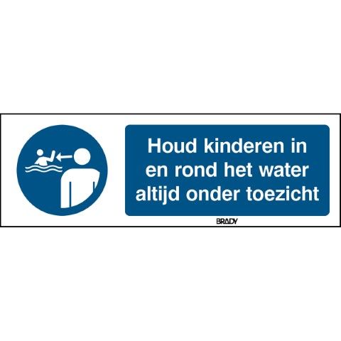 ISO-veiligheidspictogram – Houd kinderen in en rond het water altijd onder toezicht