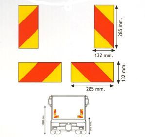 REFL PANEEL VRACHTWAGEN  285X132 MM ALU - 4ST