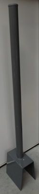 PAAL DIA 76MM / L 1.50M / GRIJS MET OMGEKEERDE U-BEUGEL VR OP JERSEY