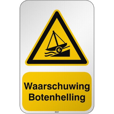 ISO-veiligheidspictogram – Waarschuwing – Botenhelling