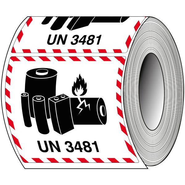 UN 3481-Verpakkingslabel voor
lithium-ionbatterijenngslabels