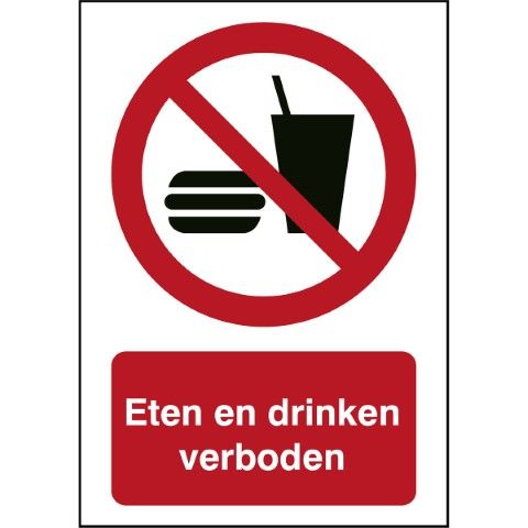 ISO 7010 Pictogrammen - Eten en drinken verboden