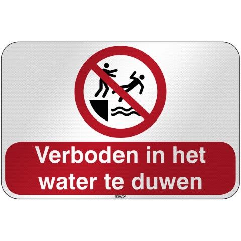 ISO-veiligheidspictogram – Verboden in het water te duwen