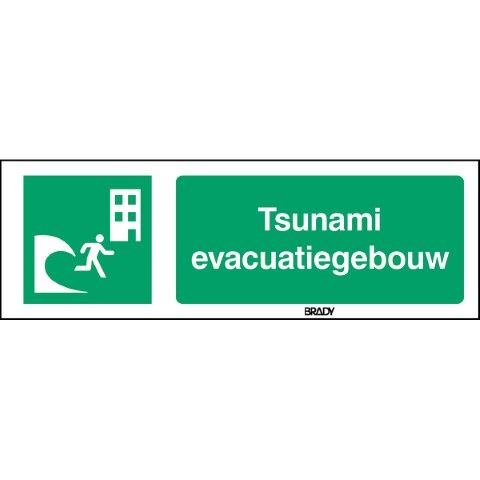 ISO-veiligheidspictogram –Tsunami evacuatiegebouw