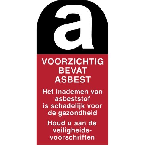 Pictogram voor identificatie van gevaarlijke stoffen - Gevaar asbest - VOORZICHTIG BEVAT ASBEST...