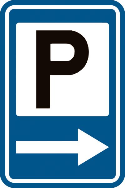 Aanwijzingsbord SB250 - F59B - Richting parkeerplaats - 400X600 - EGP - Personaliseerbaar