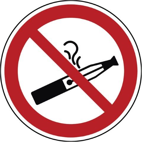 Verbodspictogram – Roken van e-sigaretten verboden