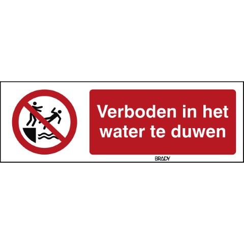 ISO Veiligheidspictogram - Verboden in het water te duwen