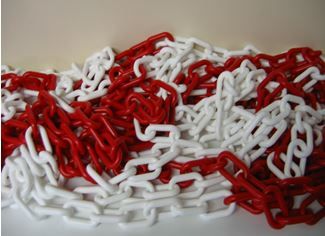 PVC KETTING GEEL/ZWART 8MM - 25M