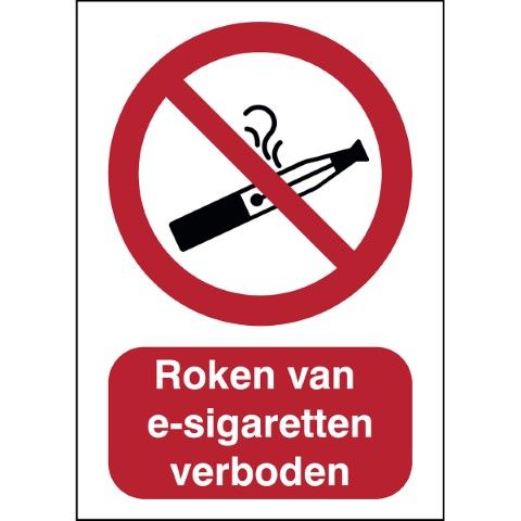 Verbodspictogram – Roken van e-sigaretten verboden - Roken van e-sigaretten verboden