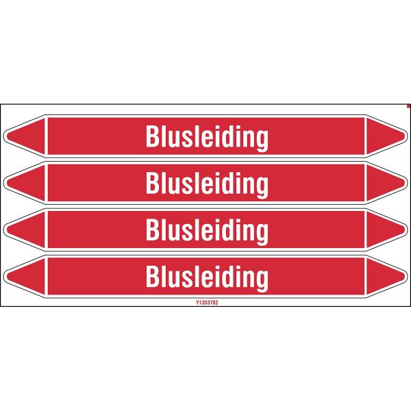 Individuele leidingmerkers op kaart met geperforeerde pijlen, zonder pictogram