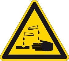 Pictogram voor identificatie van gevaarlijke stoffen - Bijtende (corrosieve) stoffen