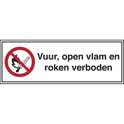Verbodspictogram - Vuur, open vlam en roken verboden - Vuur, open vlam en roken verboden