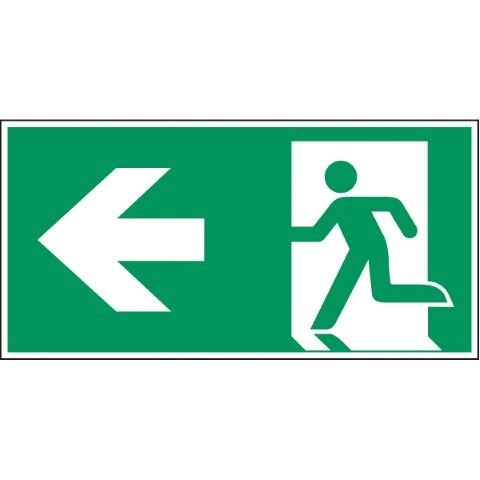 Nooduitgang (links) – ISO 7010