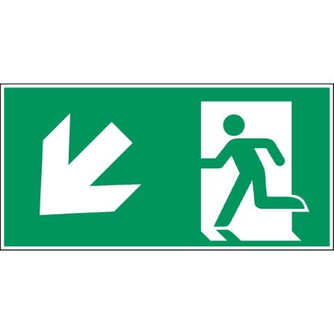 Nooduitgang (links) – ISO 7010