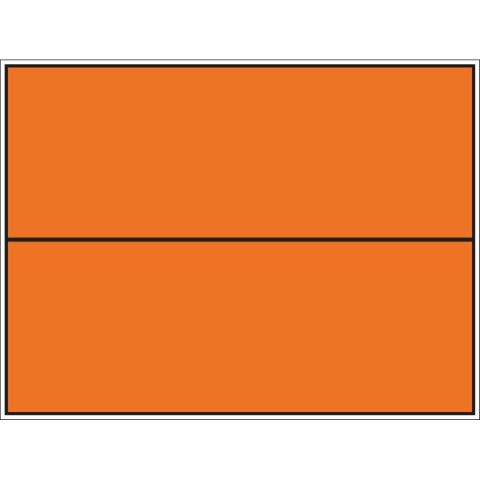 Oranje bord voor identificatie van gevaarlijk goederentransport - Blanco aluminium bord met reflecterend label en zwarte middenstreep
