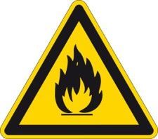 Pictogram voor identificatie van gevaarlijke stoffen - Ontvlambare stoffen of hoge temperaturen