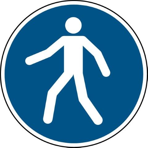 ISO Veiligheidspictogram - Verplichte doorgang voetgangers