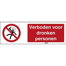 ISO Veiligh.Pic-Verboden Voor dronken Personen P043/NL349/Alu-450X150