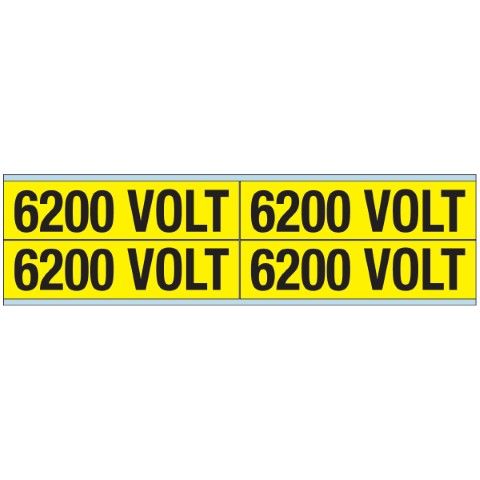 Waarschuwingspictogram - Voltagemerkers - 6200 VOLT