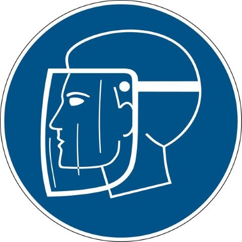 Gebodspictogram - Gelaatsbescherming verplicht